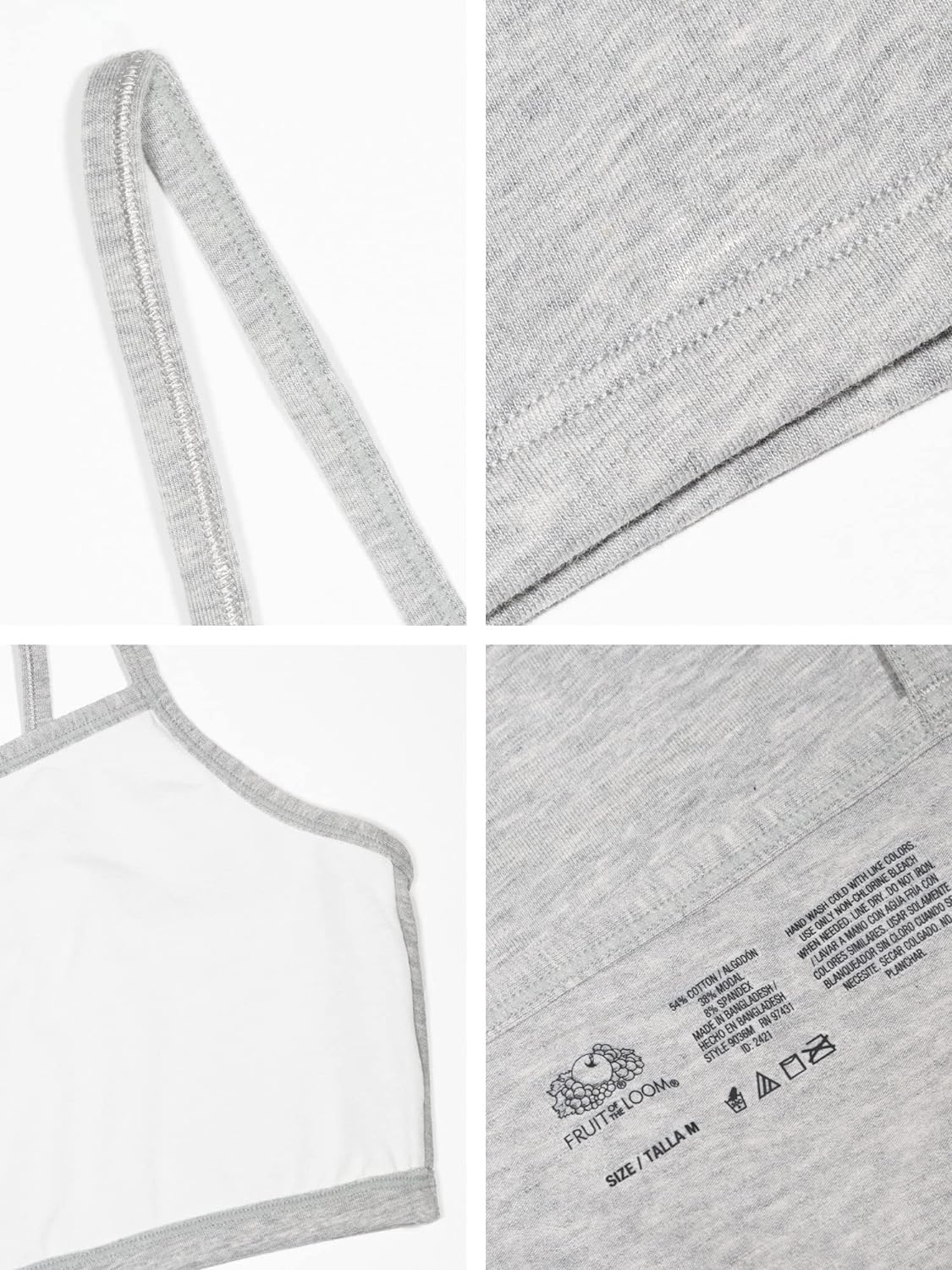 Fruit of the Loom Women'S Spag Sports Bra (Pack of 6) image number 2