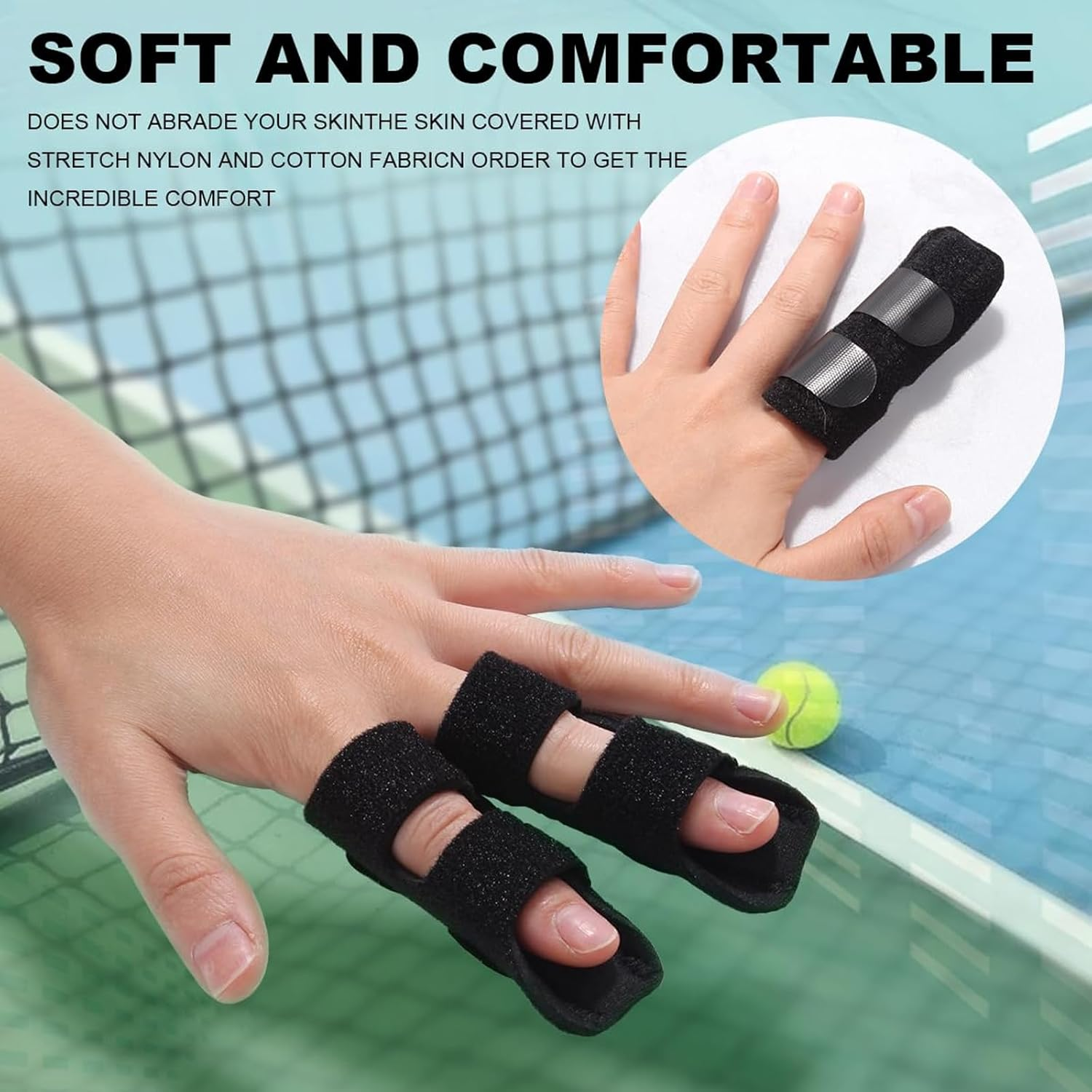 4-Pack Finger Splint，Adjustable Finger Brace for Joint Pain Relief,Applicable to Stability for Daily Finger Tasks.