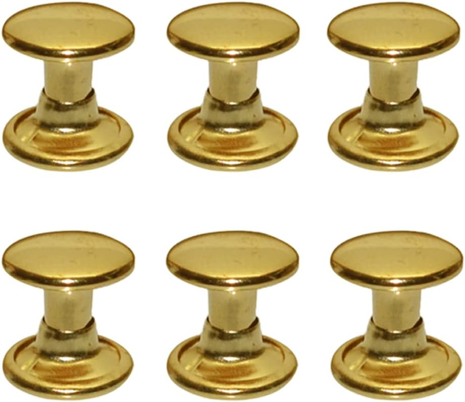 300Sets Leather Rivets Double Cap Rivet Tubular Metal Studs Repairs Decoration Craft Accessories for Leather Craft Clothes Shoes Bags Belts (6Mm Bronze) image number 5