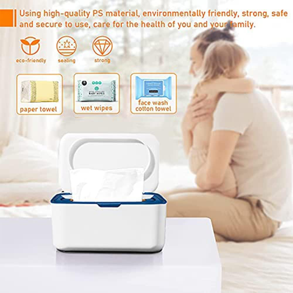 Wet Wipe Dispenser,Baby Napkin Storage Box Holder Container Dust-Proof Wet Tissue Box for Home, Office (Gray)