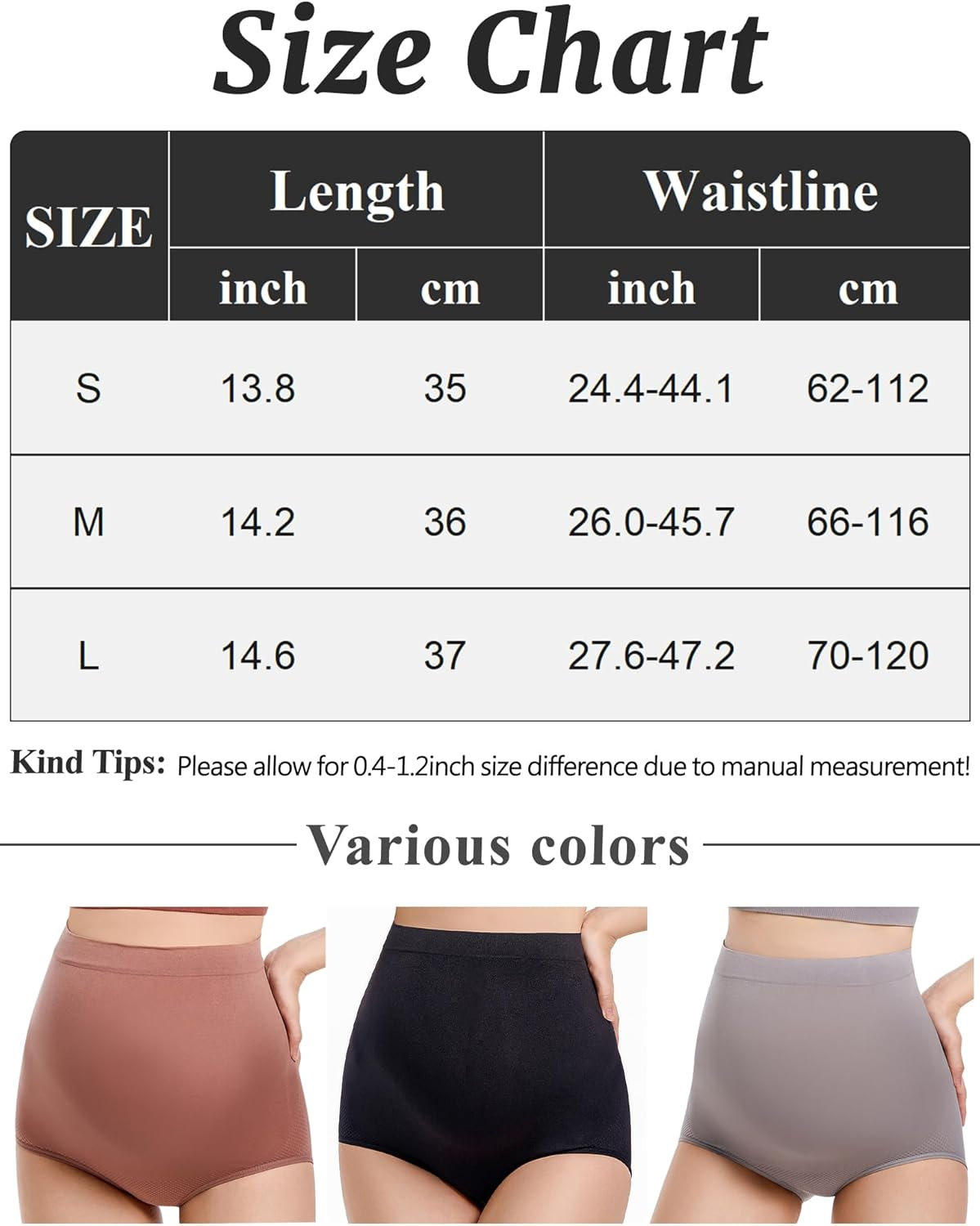 KEOYA Women&rsquo;S Maternity Underwear High Waisted Shapewear Seamless Boy Short Underwear for Pregnancy Belly Support 3 Pieces image number 5