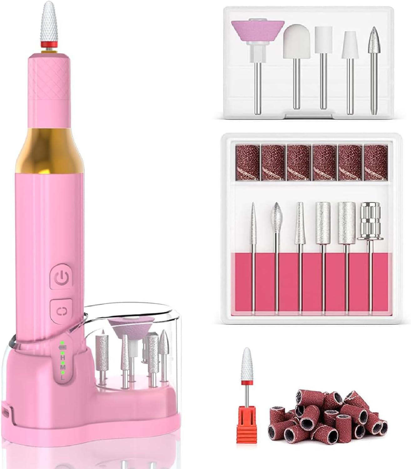 Electric Nail Drill, Nail Polisher, Dual Type C, Rechargeable, Portable, Rechargeable, Nail Polisher, Pen Type, Electric Nail Grinder for Nail Salon, Home, Travel image number 5