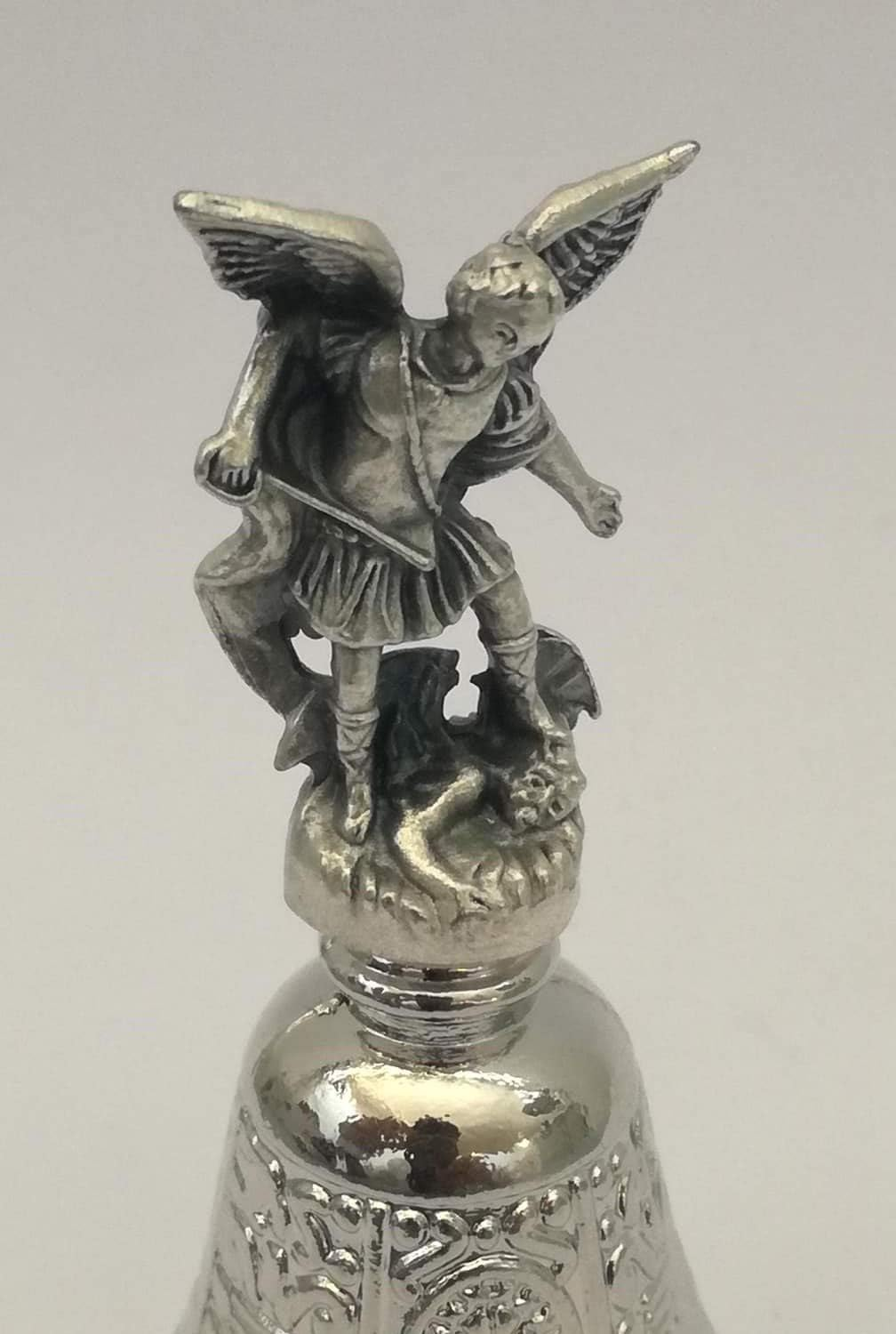 Eurofusioni Liturgical Bell - Silver Plated Saint Michael the Archangel, Guardian Angel for Protection against Demons and Evil Spirits - H 2,9 In image number 1