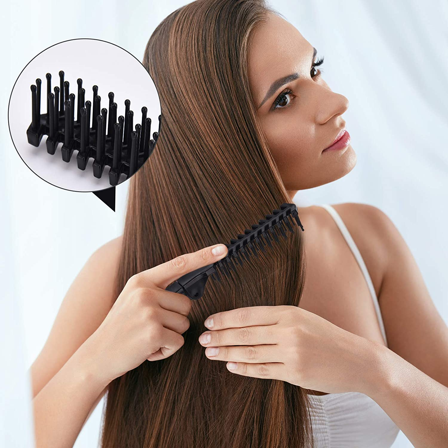 10 Pcs Portable Travel Folding Comb Brush Combo Compact Foldable Hair Brush Pocket Size Comb Double Headed for Women Men Homeless Hotel Shelter Nursing Home Charity Church (Black) image number 3