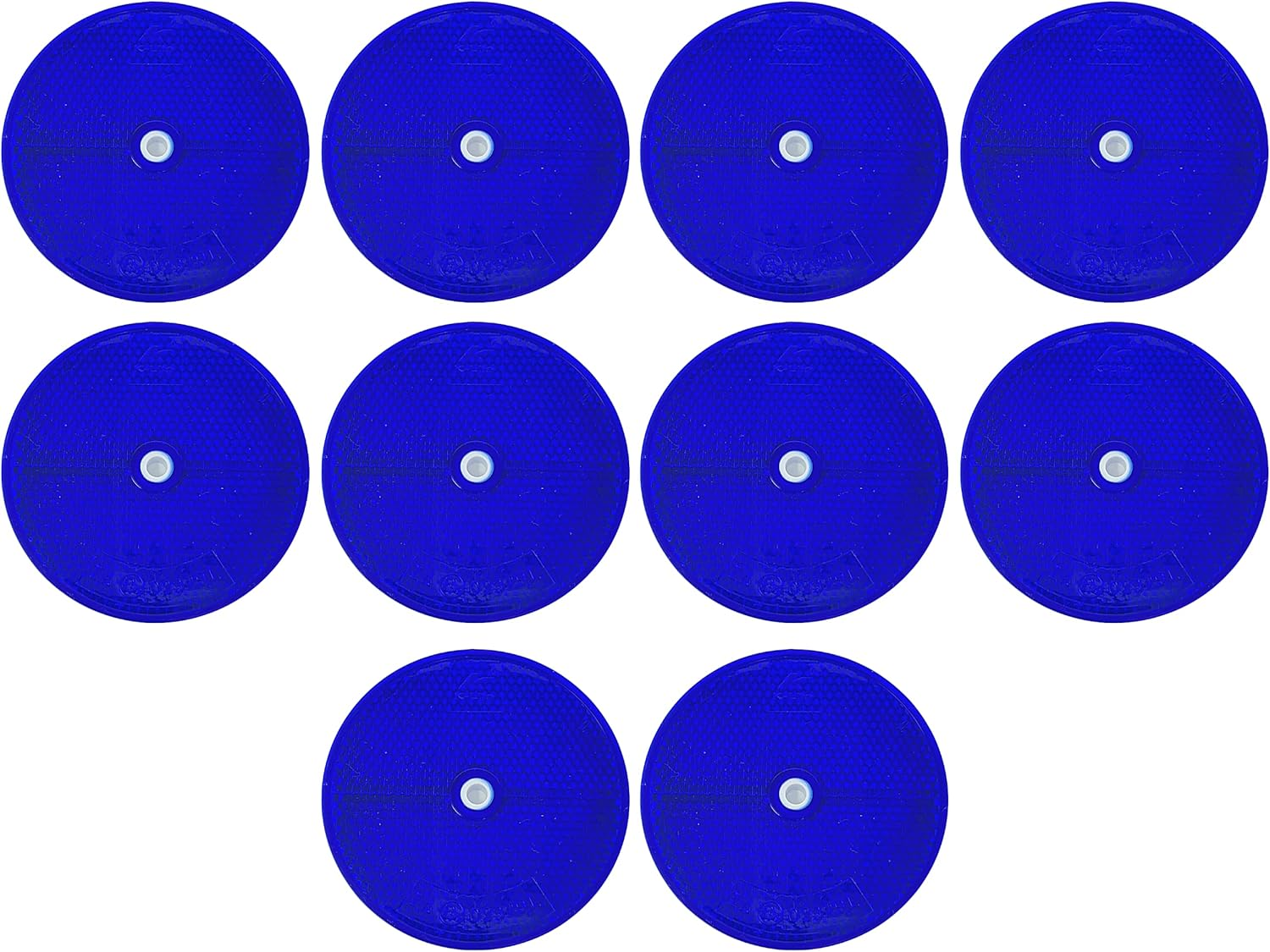 [ALL STAR TRUCK PARTS] Class a 3-3/16" round Reflector with Center Mounting Hole Trailers, Trucks, Automobiles, Mail Boxes, Boats, Suv'S, Rv'S, Industrial Applications (Blue, 2)