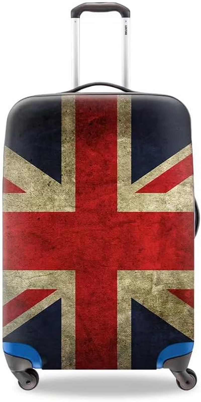 Fonefunshop Union Jack Elasticated Protective Skin Cover for Medium 22" - 26" Suitcase, Red White Blue