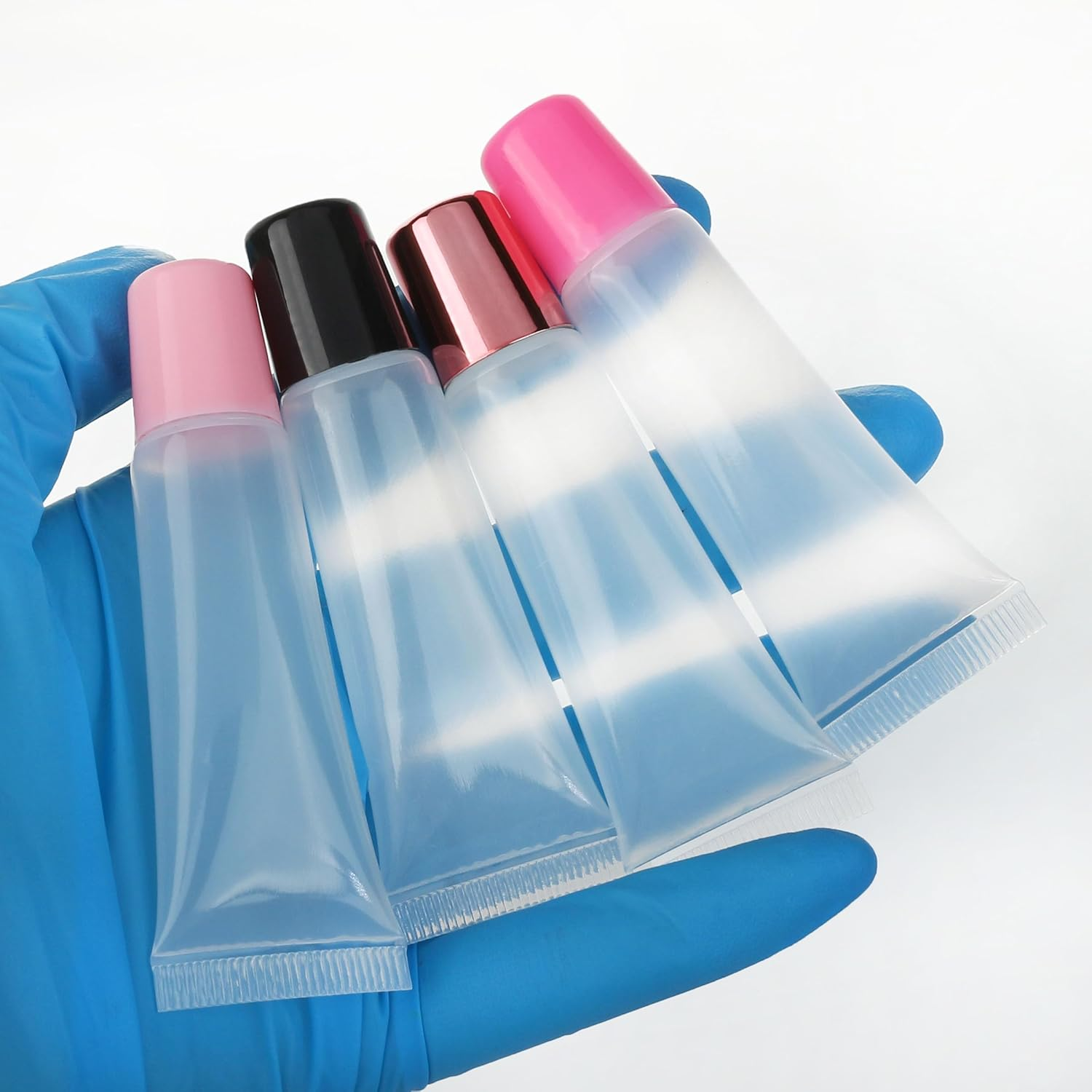 COSIDEA 50Pcs Empty Squeeze Lip Gloss Tube 10Ml / 0.33 OZ Soft Lipgloss Tubes Packing Container Wholesale in Bulk for Lip Oil, Pink image number 4