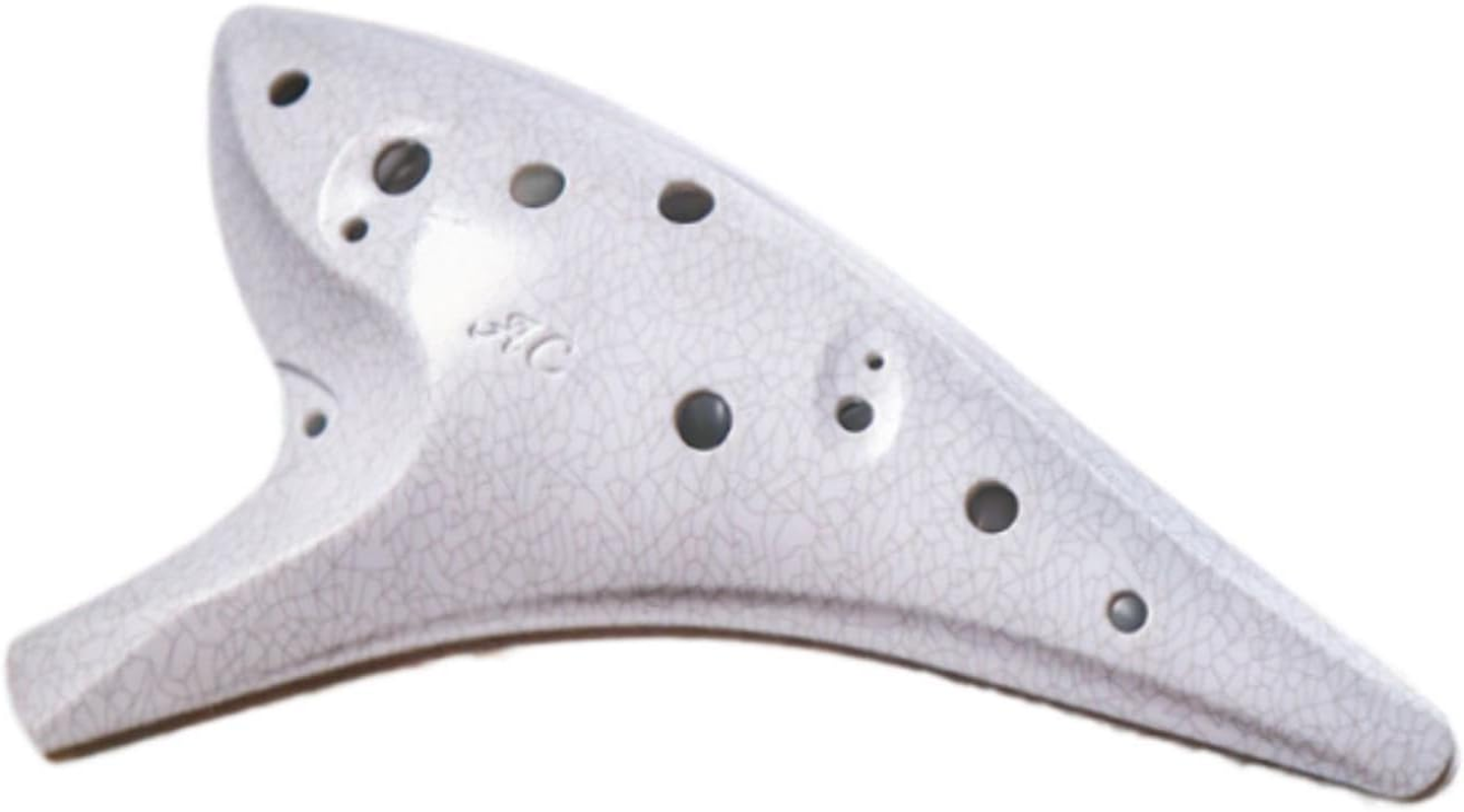 Qianly Professional Alto C Ocarina with Pouch, Ideal for Beginners, White image number 1