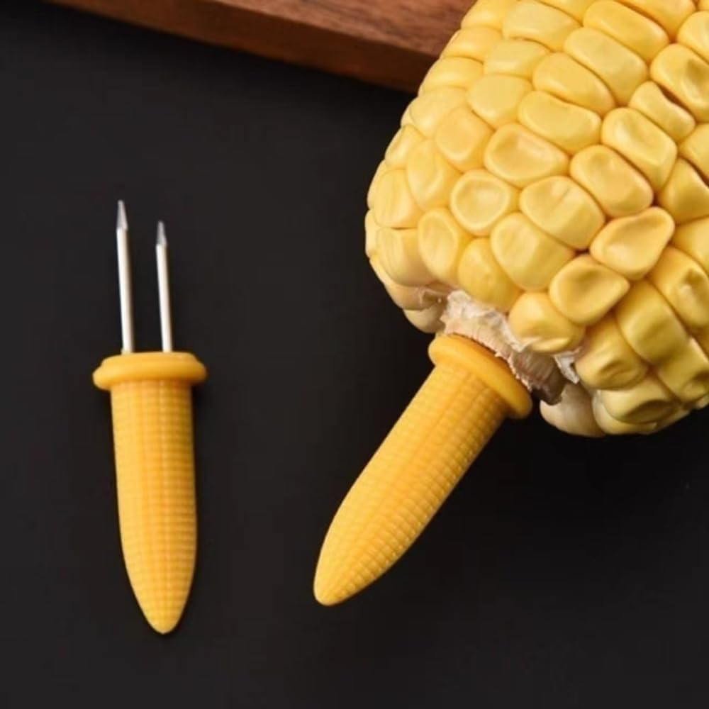 Bluejunior Corn Holders &ndash; Corn on the Cob Forks, Grilling Skewers & Fruit Prongs for BBQ, Kitchen, and Outdoor Cooking (Dual-Prong Design, Secure Grip image number 1