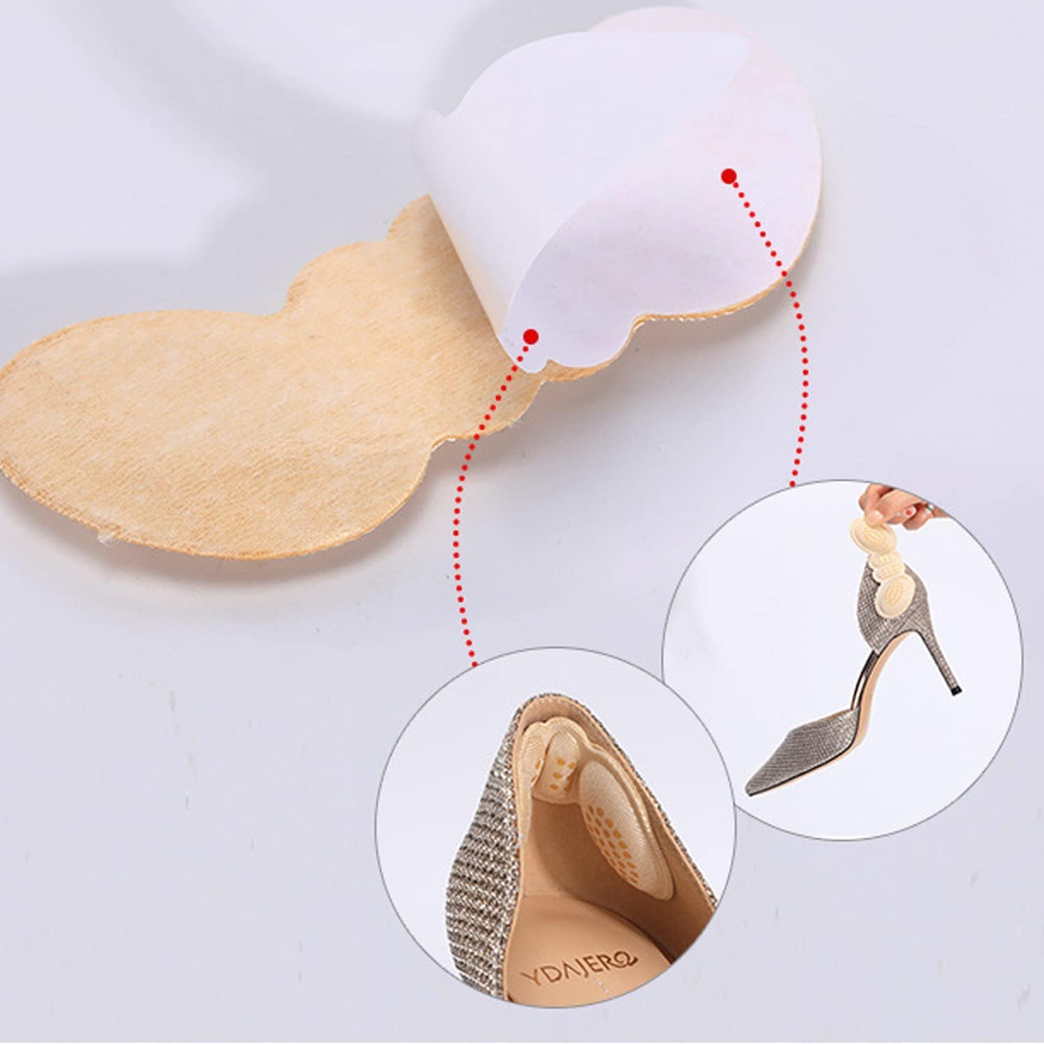 2-Pack Heel Grips &ndash; Anti-Slip Cushion Liners (6Mm Thick) &ndash; Sticky Fabric Heel Pads for Loose & Big Shoes, Blister Prevention &ndash; Shoe Inserts for Women & Men &ndash; Fits High Heels, Sneakers, Dress Shoes (Black (6Mm)) image number 6