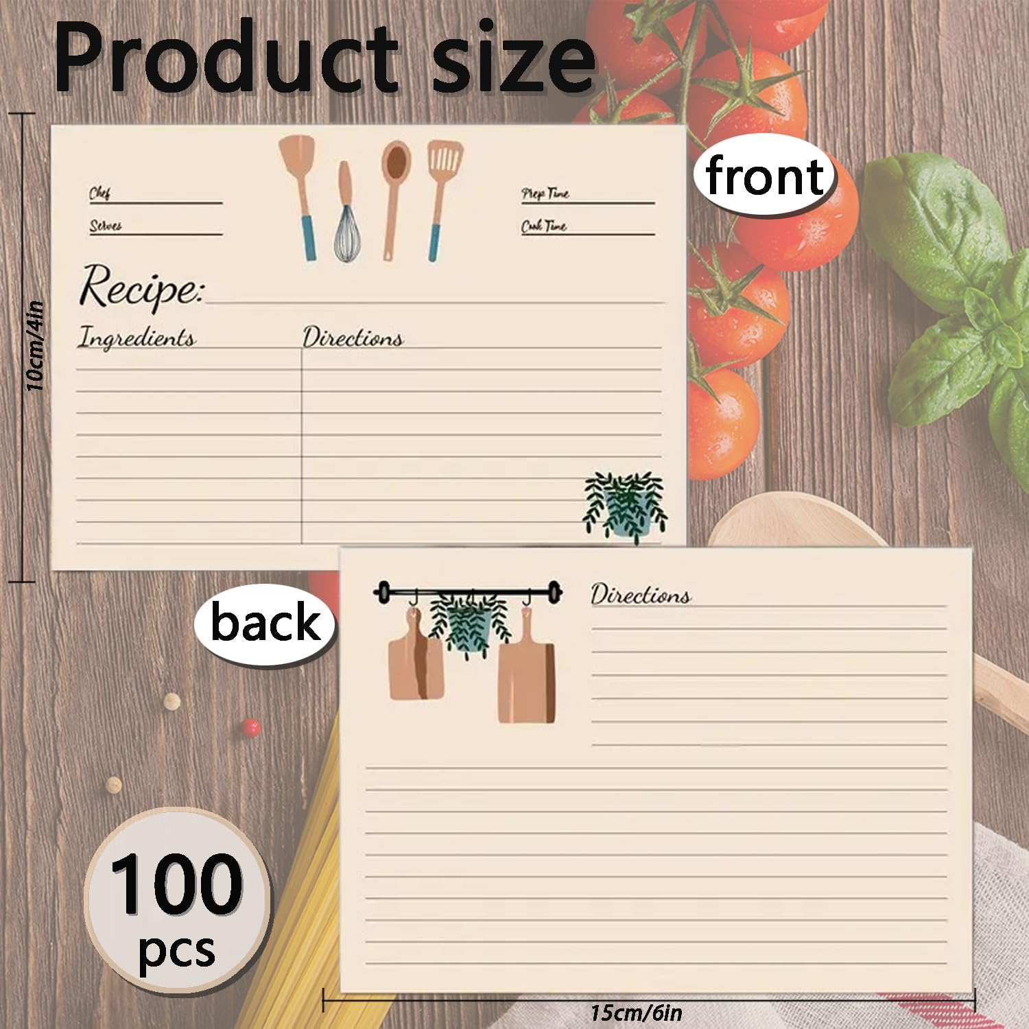 Premium Recipe Cards for Bridal Showers and Weddings 4X6In Blank Cards, Dividers with Lines Index Cards Easy Write Cardstock (100Pcs) image number 6