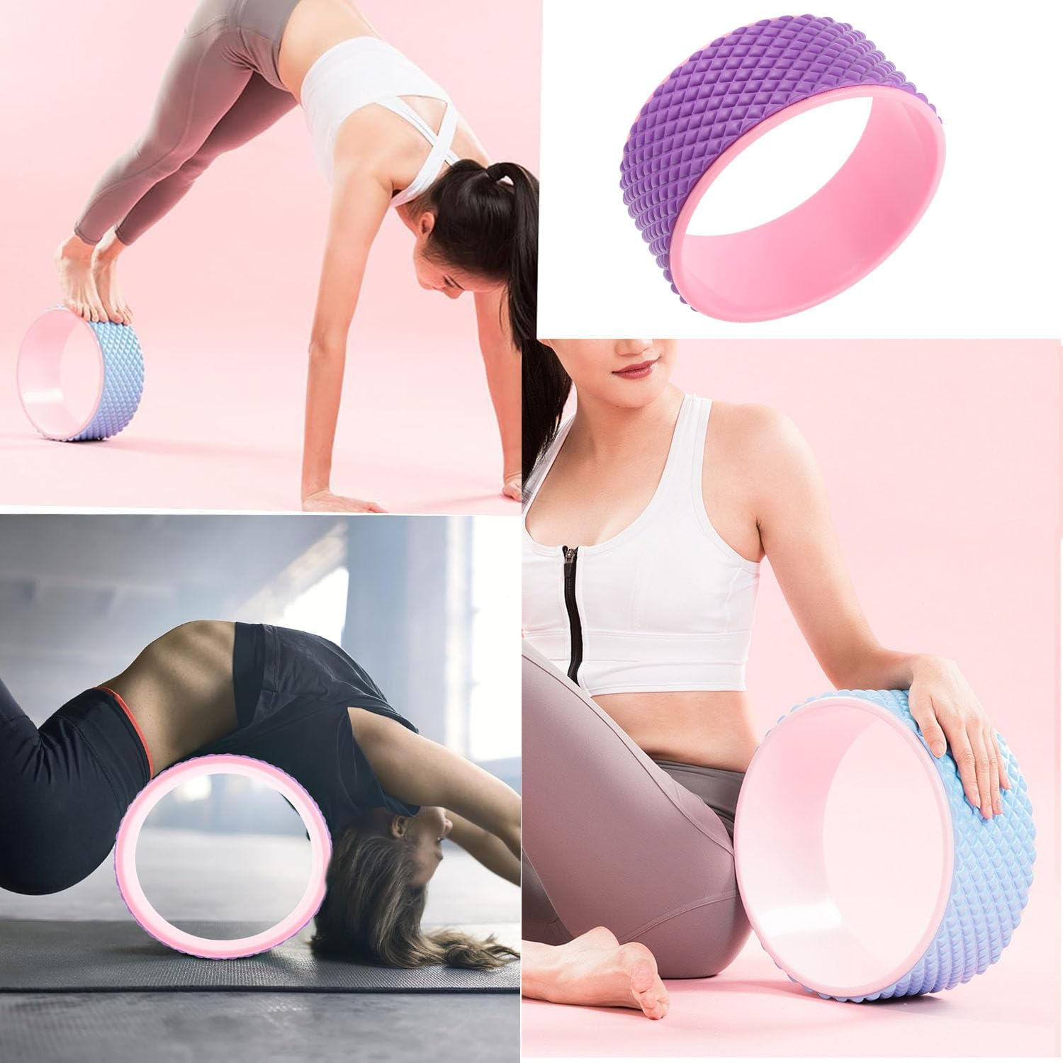 Yoga Wheel, Fitness Yoga Wheel for Stretching Yoga Prop Wheel, Comfortable Support for Yoga Poses and Backbends, Yoga Wheel Back Wheel for Back Pain, Exercise Wheel Yoga Backbend Wheel image number 2
