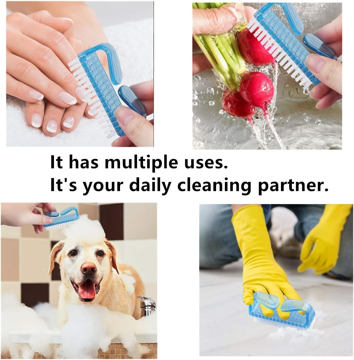 8 Pcs Mini Fingernail Scrub Cleaning Brushes, Nail Brush for Cleaning for Toes and Nails Cleaner（Purple, Blue, Green,Pink）