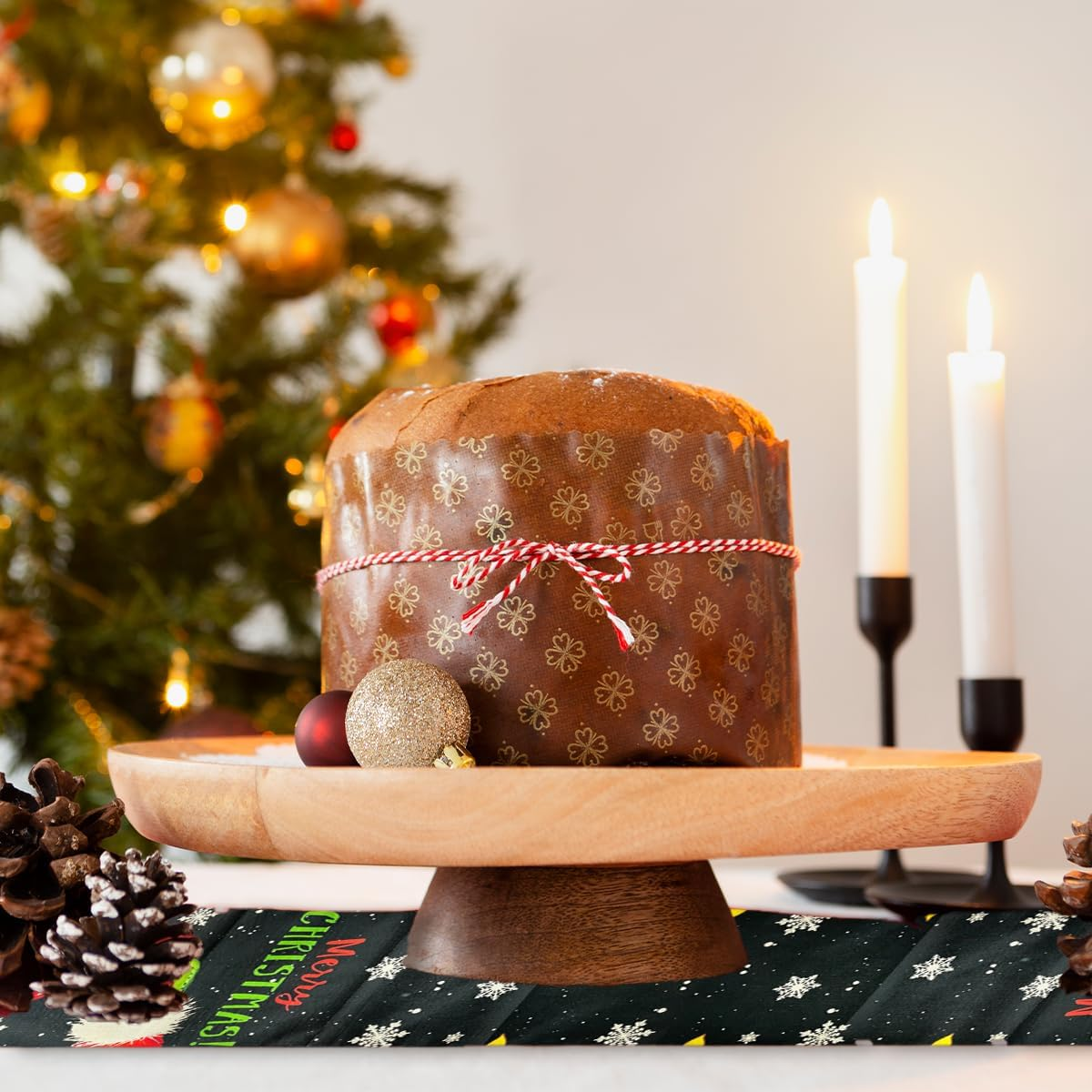 BEZANU Christmas Table Runner, Christmas Dining Table Decoration for Home Party Decor (33 X 183Cm/13 X 72In) image number 4