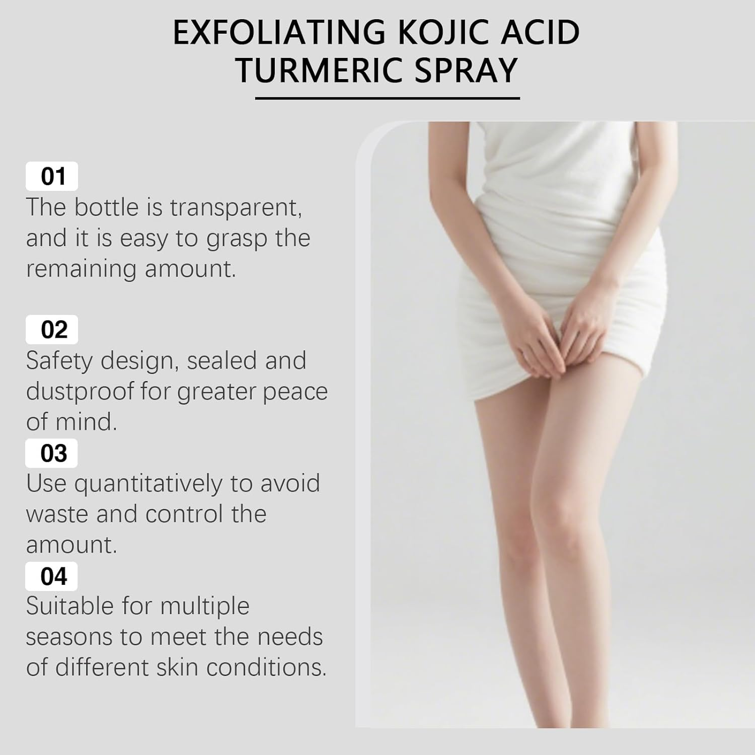 Keratin Care Kojic Acid Turmeric Spray, Exfoliating for Dark Spots, Knees, Elbows - Hydrating Formula for Smoother, Brighter Skin, Hydration of Skin and Supports Smoother image number 4