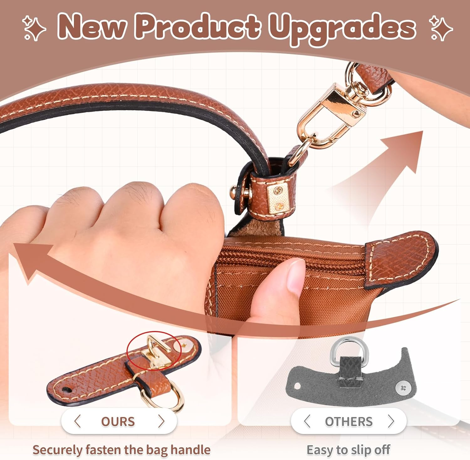 Handbag Straps Replacement, Shoulder Purse Straps Crossbody Adjustable Replacement for Tote Bag Women image number 1