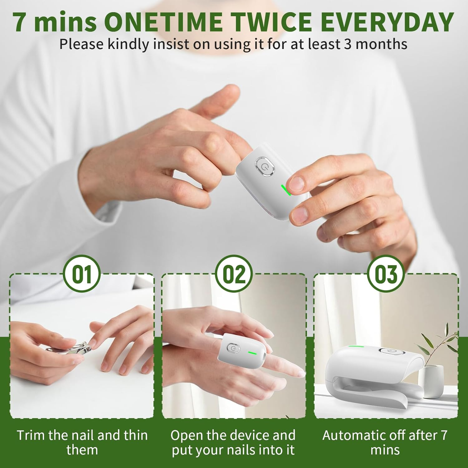 Nail Fungus Laser Treatment Device, Toenail Finger Nail Fungus Treatment with 470Nm Blue Light 660Nm Red Light and 905Nm Infrared Light, Natural Nail Fungus Cleaning Solution for Home Use image number 2