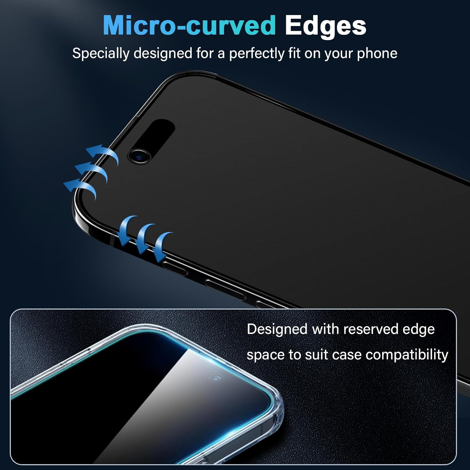 Matte Privacy Screen for Iphone 17 Air for Tempered Glass, Pack of 2 Privacy Screen Protectors with 2 Camera Protection, 28&deg; Anti-Spy Full Screen Screen Protector Film, anti Fingerprint Matte image number 7