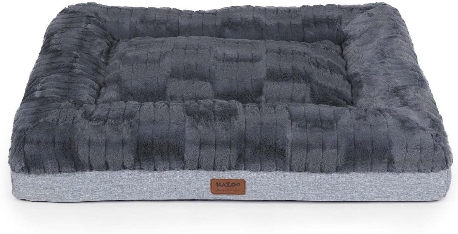 Kazoo Dark Cloud Comfort Dog Bed, Grey/Black, Large image number 1