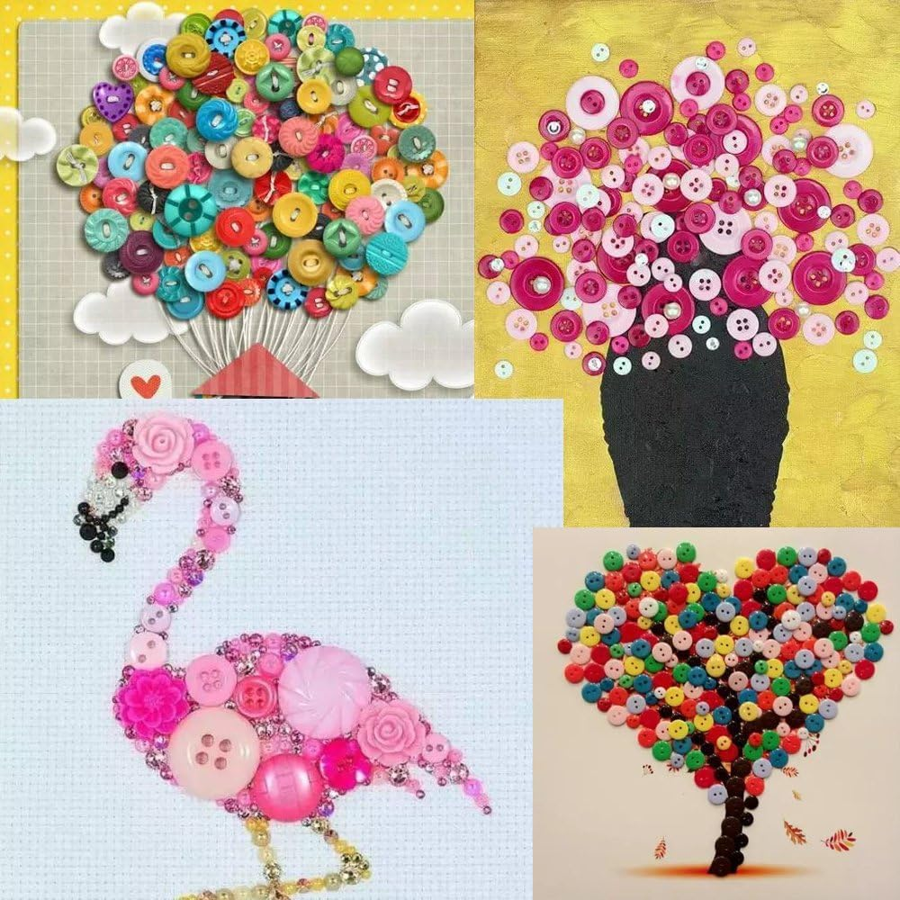 900 Pcs Assorted Sizes Resin Buttons round Craft Buttons for Sewing DIY Crafts Manual Button Painting image number 3