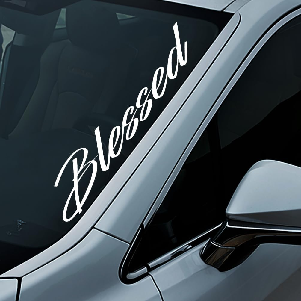 XTRAYXRAY Blessed Windshield Banner Sticker Car Decal Window Bumper Decal Sticker Suitable for Cars, Trucks image number 3