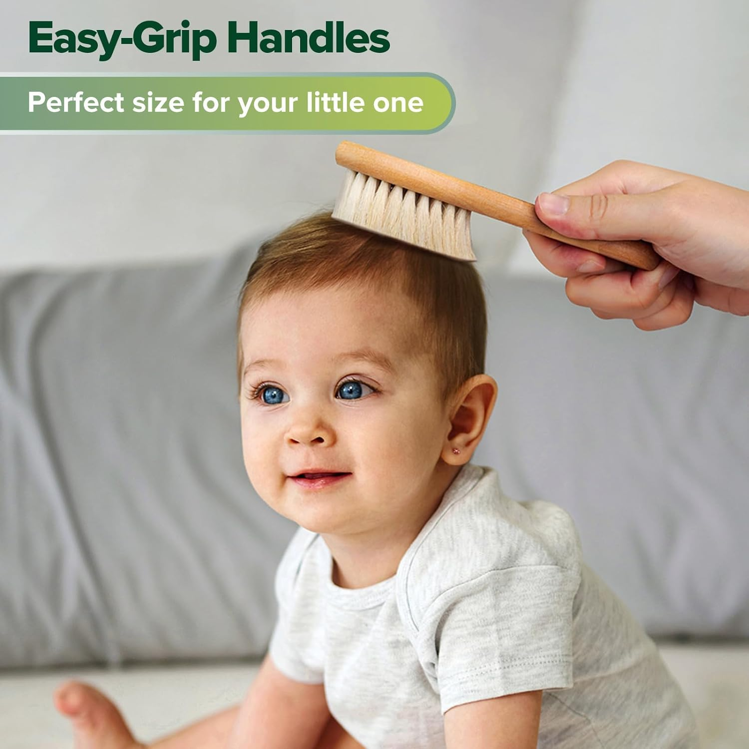 Haakaa Wooden Baby Hair Brush,Soft Bristle Hair Brush for Kids,Prevent Cradle Cap,Natural Soft Goat Bristles,Perfect Baby Registry Gift image number 5