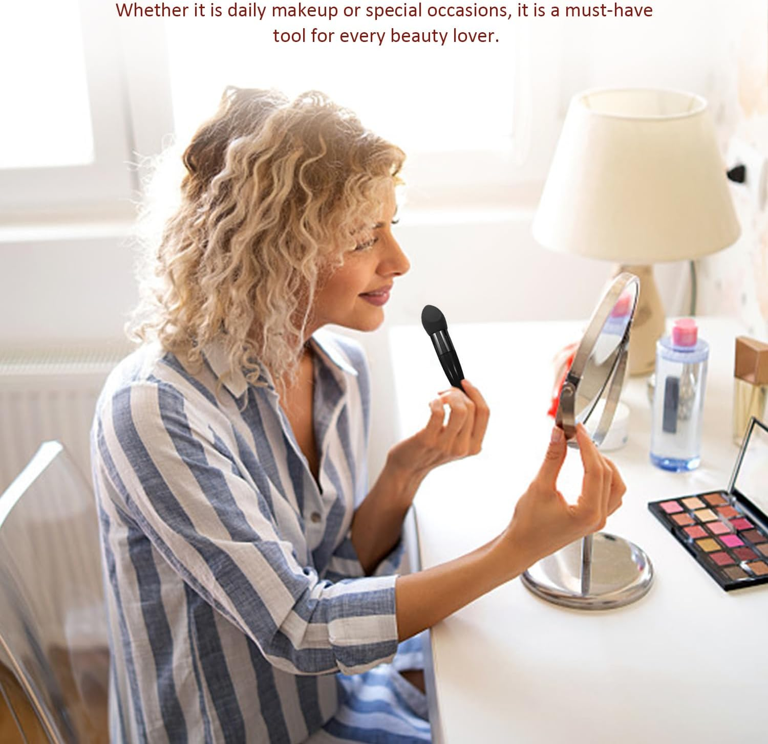 6 Pieces Make-Up Sponge Puff, Sponge Puff with Handle, Creative Soft