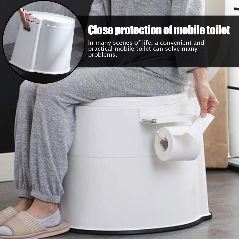 Portable Bucket Toilet,Elderly Commode,Potty with Paper Holder, Outdoor Emergency Toilet,For Camping,Long Trips,Elder,Camping,Travel,Hiking image number 3