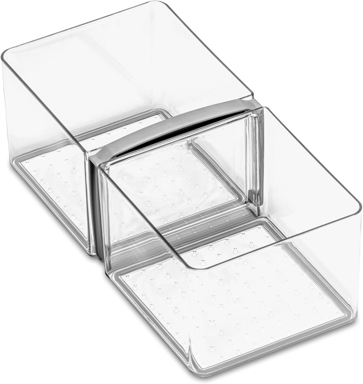 Madesmart Fridge Portable Tote/Condiment Caddy, 12.19 X 5.69 X 4.38 in (30.96 X 14.45 X 11.11 Cm), Light Grey