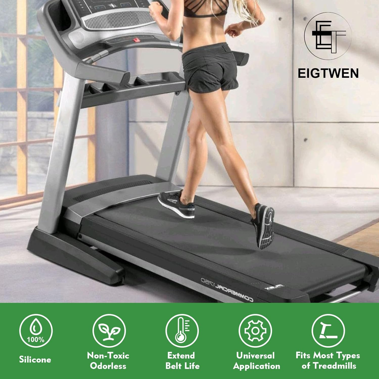 EIGTWEN 2 X 125Ml Treadmill Lubricant for Belt, 100% Silicone Treadmill Oil, High Temperature Resistant Stable Treadmill Belt Lubricant, Treadmill Lube Suitable for Most Types of Treadmills