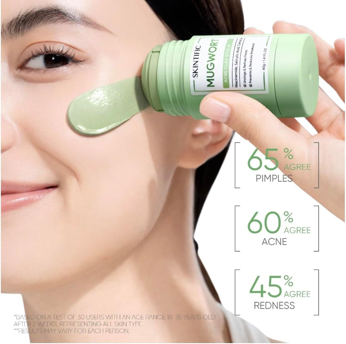 Skintific Mugwort Acne Clay Mask Stick image number 4