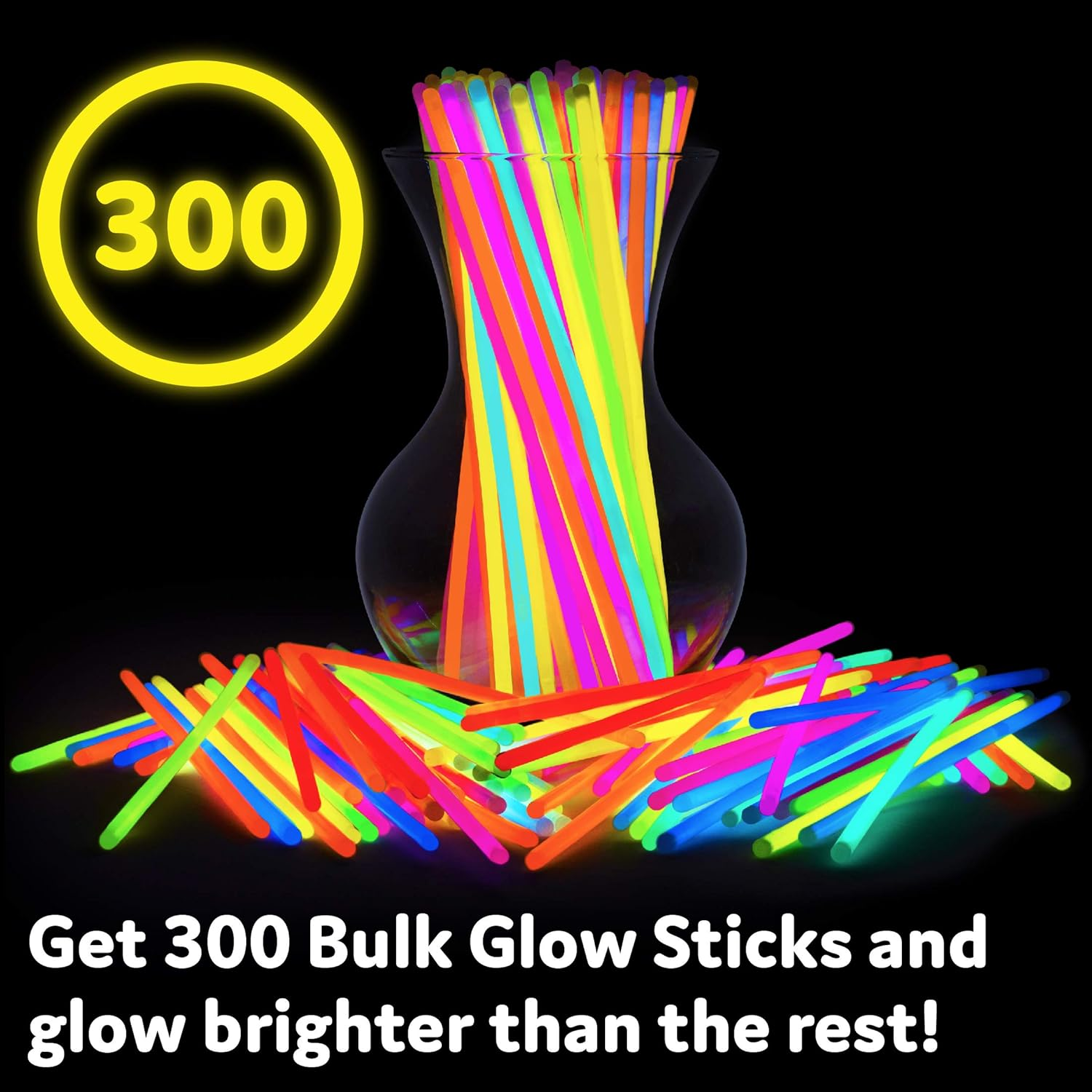 Partysticks 200 Count Glowsticks Glow Light Stick Bracelets Mixed Colours Wholesale Pack (2 Tubes of 100), 20Cm L image number 5