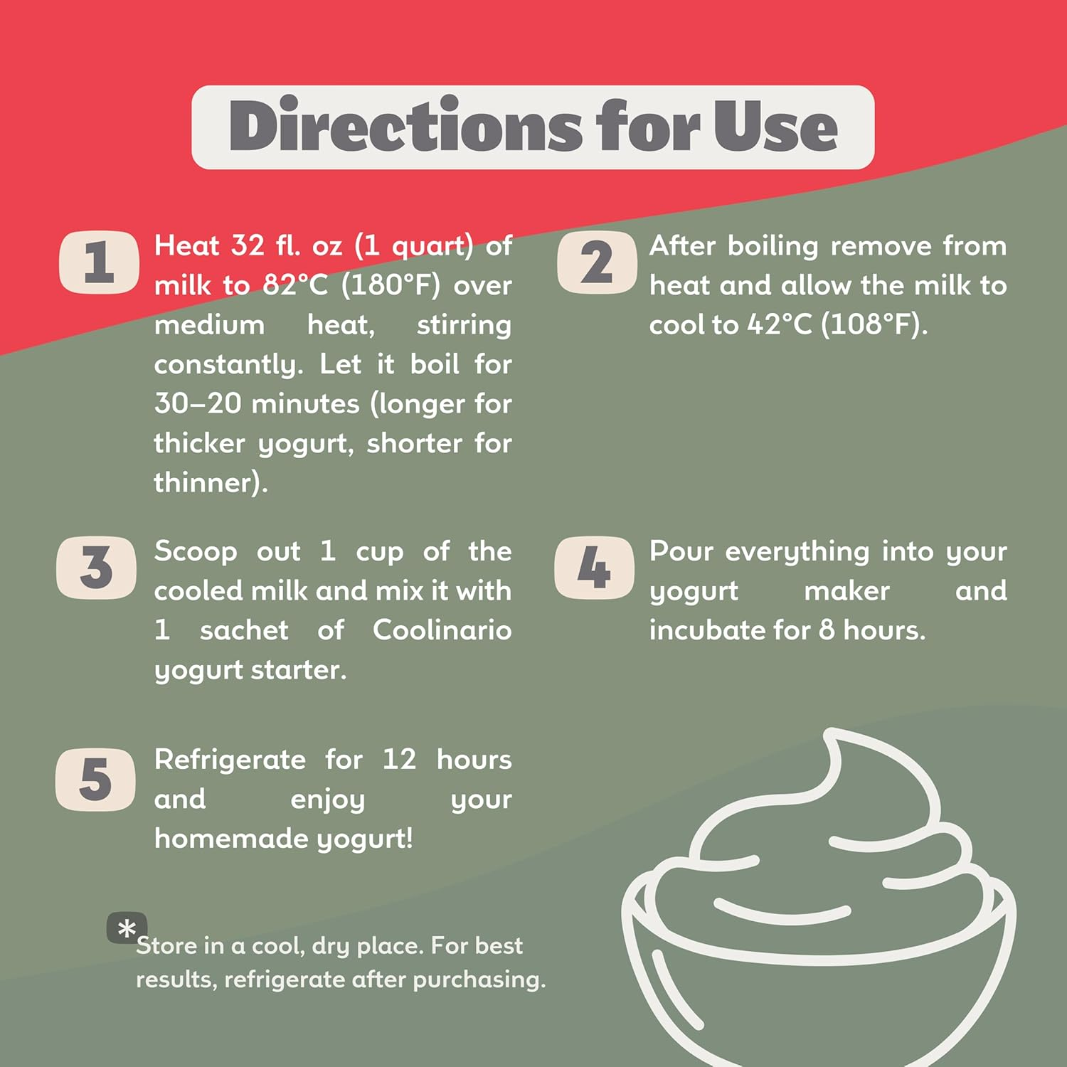 Coolinario Kefir Starter Culture (10-Pack, 1G Sachets) Live Probiotic Cultures for Homemade Kefir |Smooth, Creamy & Tangy | Non-Gmo, No Preservatives, Gluten Free, Halal & Kosher Certified