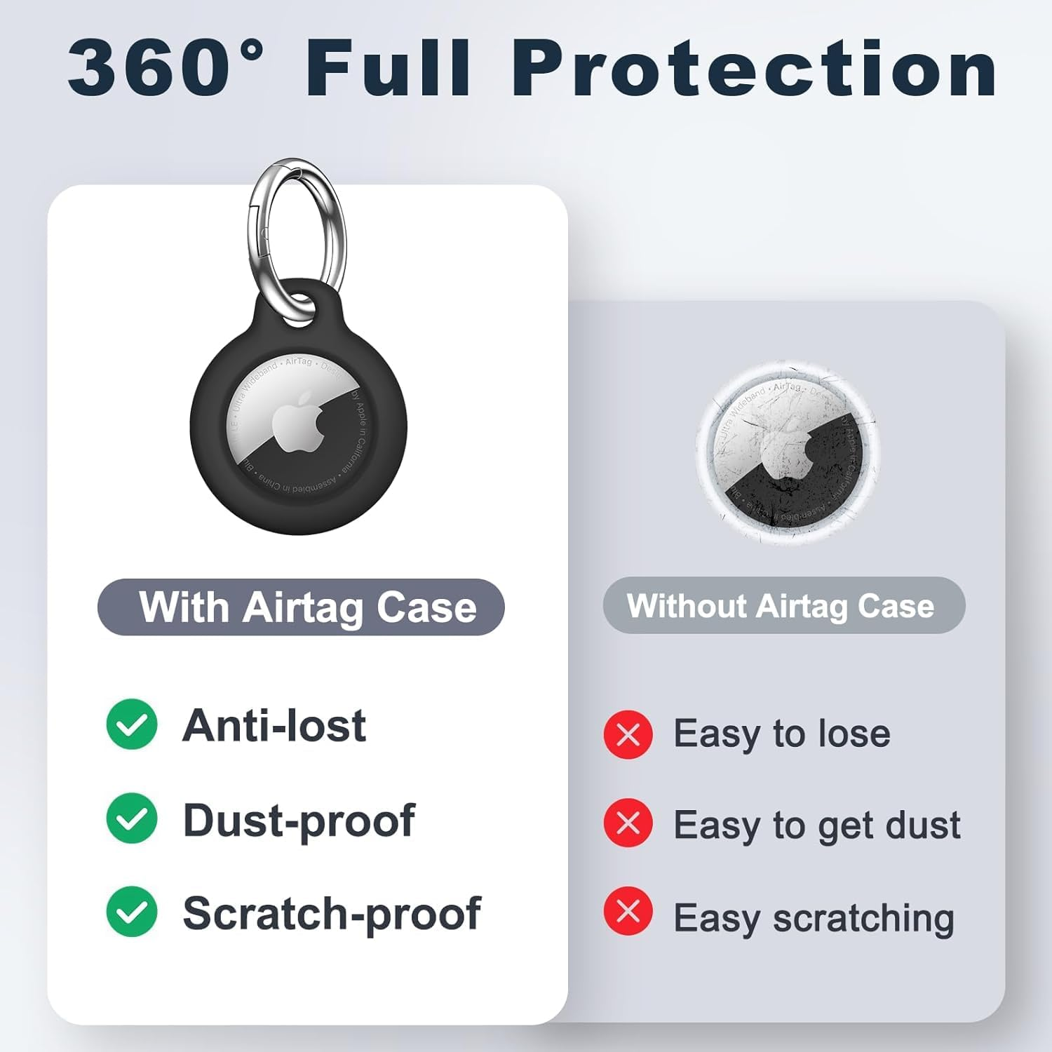 PAIFIEVD Airtag Holder Air Tag Case with Keychain, Anti-Scratch Airtags Key Chain for Apple Air Tags, Airtag Accessories for GPS Item Finder Tracker image number 4