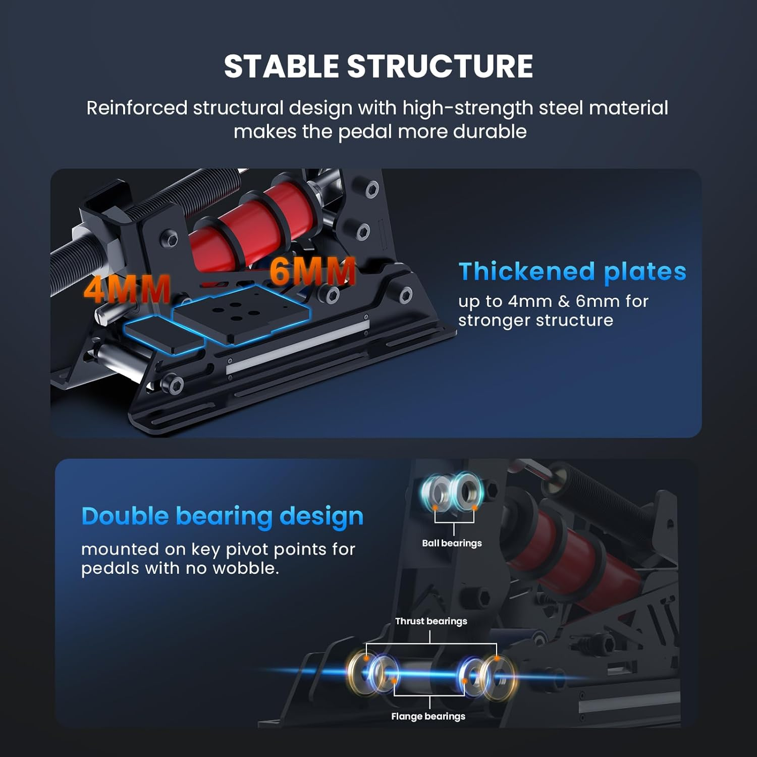 SIMSONN PRO X Ultra Sim Racing Simulator Pedals PC Load Cell HE Hydraulic Pedals Support Haptic Reactor (Pro X Ultra-P3-H3-Plate) - Pro X Ultra-P2-H2 image number 3