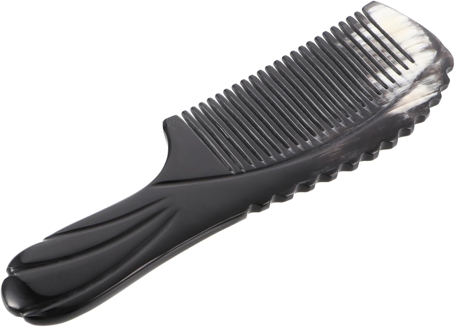 IWOWHERO Natural Buffalo Horn Fine Tooth Comb for Hair Care No Snags No Static Frizz Easy Detangle image number 2
