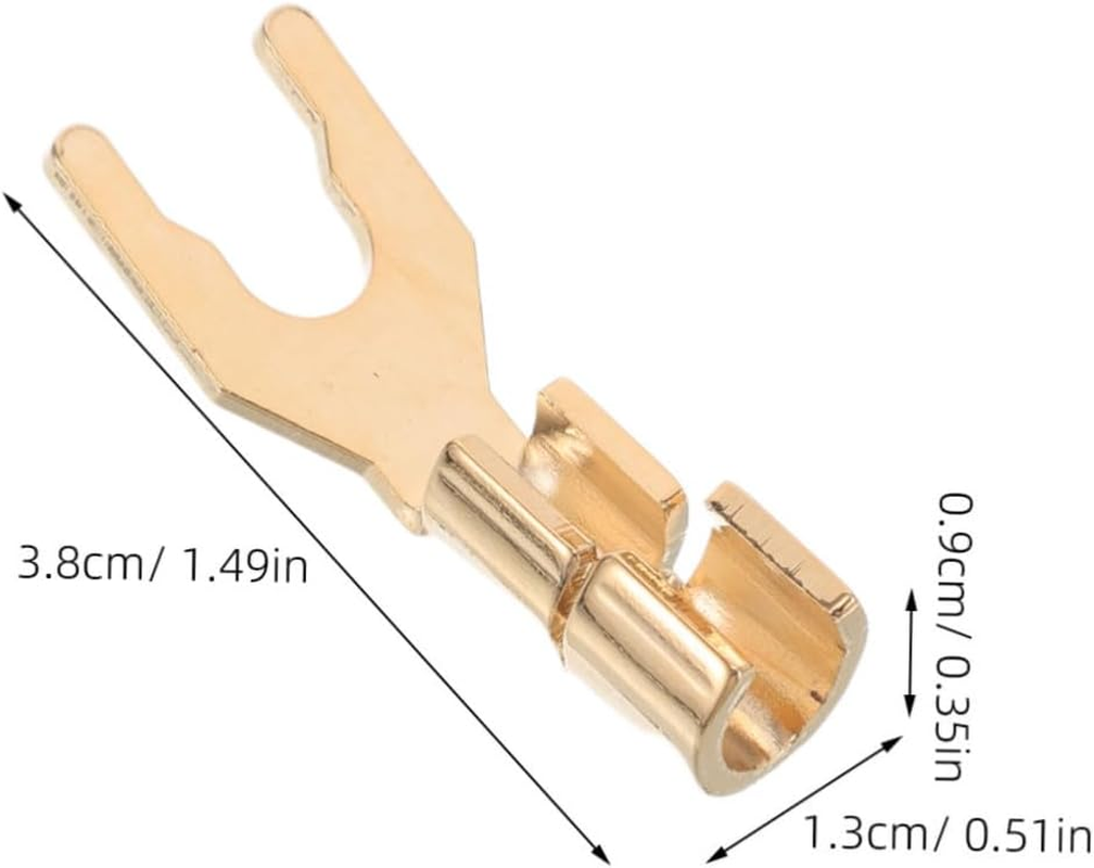 BAZEITFLOW 2Pcs Banana Speaker Cable Plugs with Plating Y Spade Connectors for Hifi Audio Systems Compatible with Home Theater Speakers and Secure and Signal Transmission