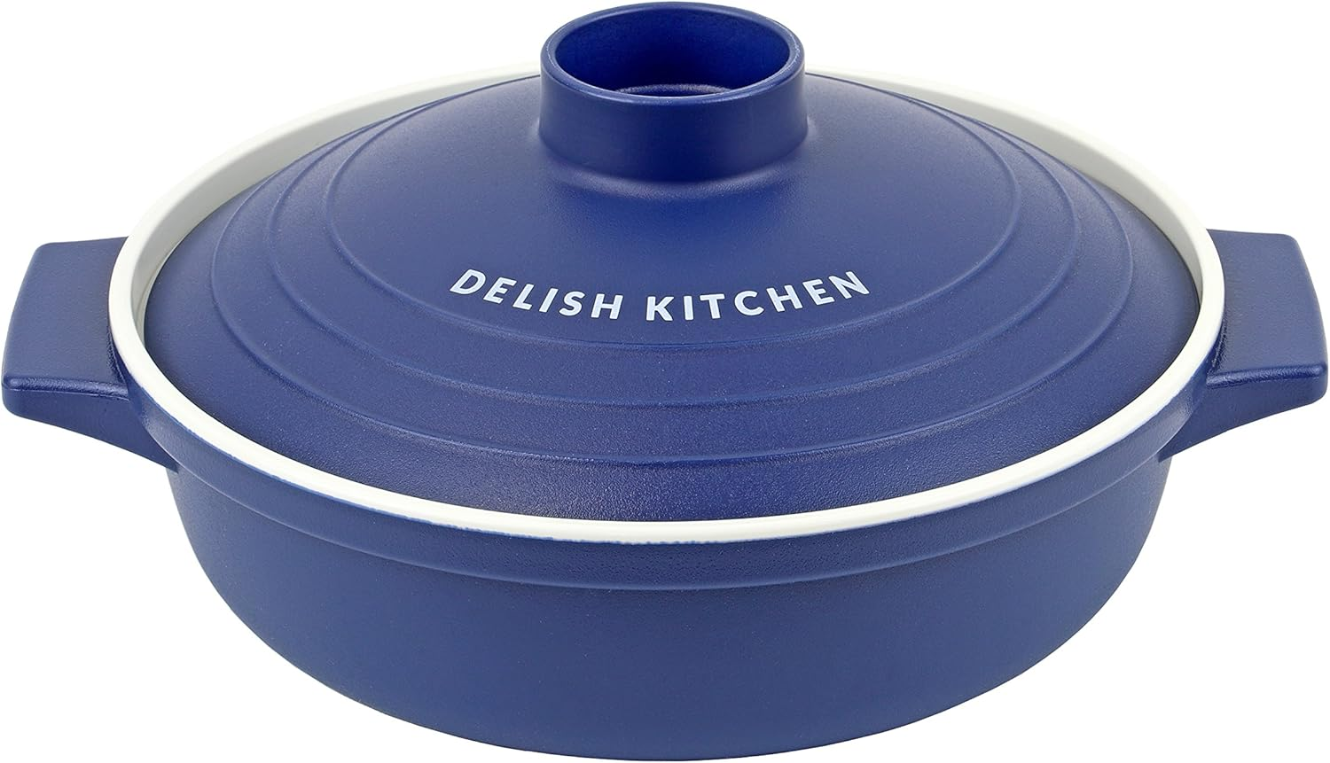 Delish Kitchen CC-1346 Pearl Metal Microwave Cooker, Navy, Microwave Cooker, 7.1 Inches (18 Cm)