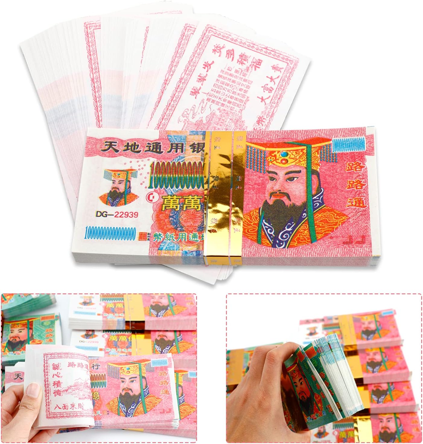 800Pcs Joss Paper Ancestor Money Traditional Chinese Blessing for Ancestors Hell Bank Note Ancestor Money Sacrificial Items for Tomb-Sweeping Day image number 3