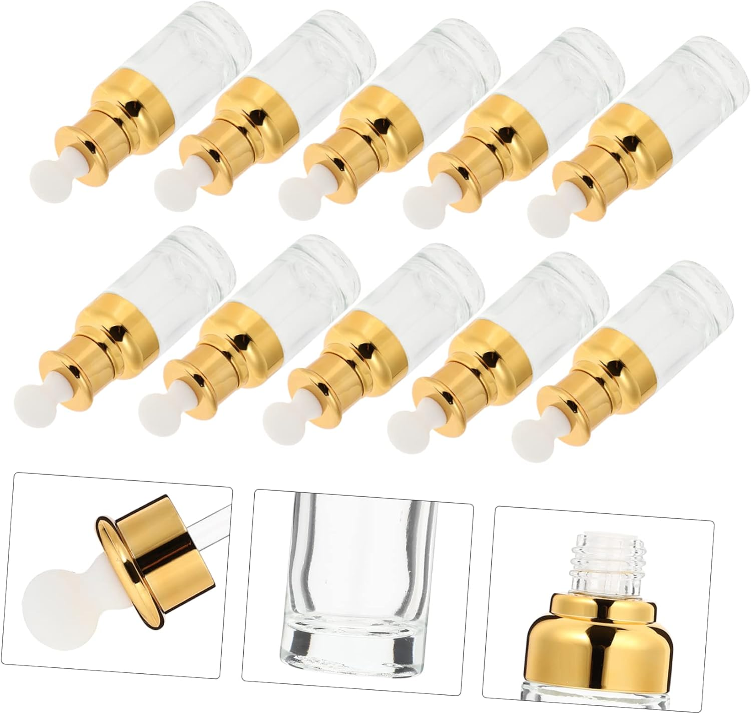 CALLARON 10Pcs Essential Oil Bottle Glass Dropper Bottle Liquid Dispenser for Medicinal Use image number 2