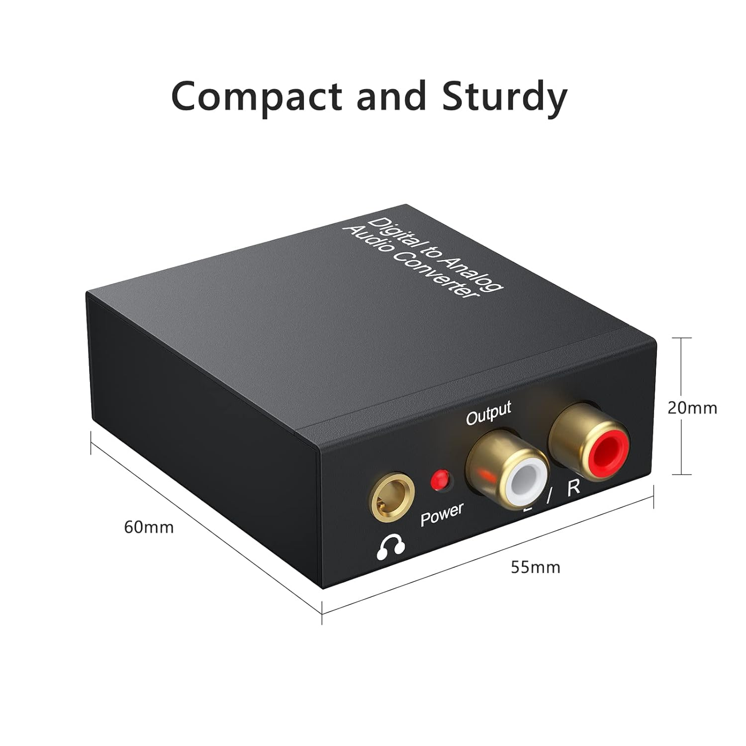 DAC 192Khz Digital to Analog Audio Converter, Aluminum Signal Converter Optical to RCA Converter with Optical Coaxial Cable, Toslink Optical to 3.5Mm Adapter for PS4 HD DVD Home Cinema Systems