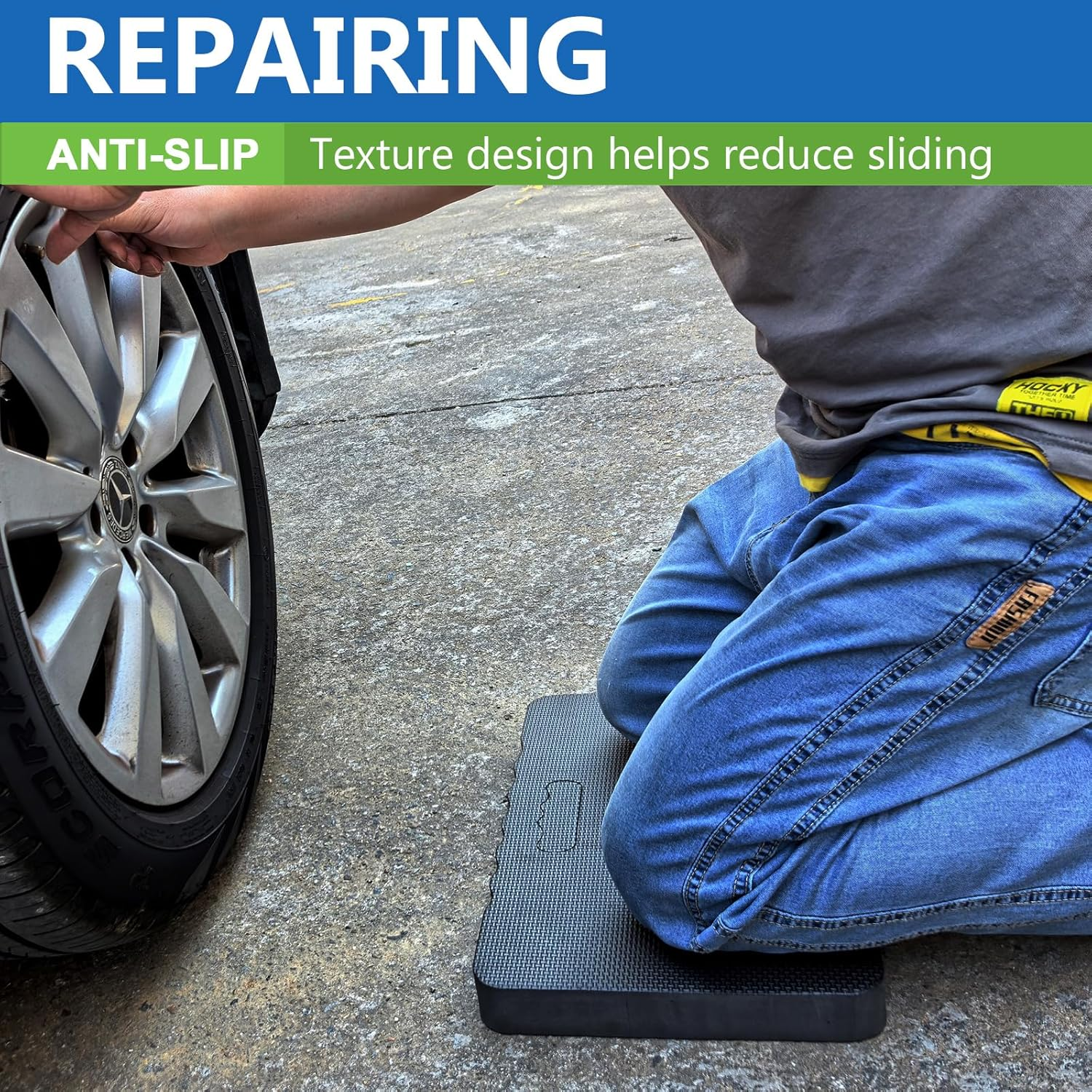 UUBOXS Premium Thick Kneeling Pad, Extra Soft Foam Garden Kneeling Mat, Comfort Kneeler Cushion for Gardening, Yard Work, Exercise, Baby Bath, 17.5 X 11 X 1.5 Inch, Black image number 6