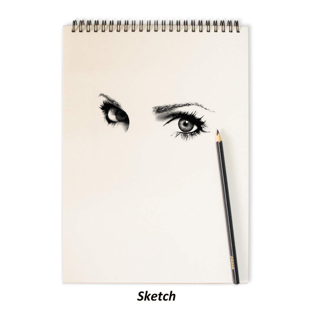 KXF Spiral Sketchbook Pad A4 Sketch Book Blank 60 Pages Artist Sketch Pad with Hardback Cover 130Gsm Sketch Paper A4 Art Drawing Book