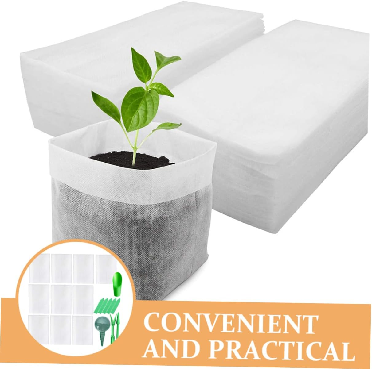 Grow Bags Set 209Pcs Fabric Planters for Plants Non-Woven Nursery Bags Versatile for Gardens image number 2