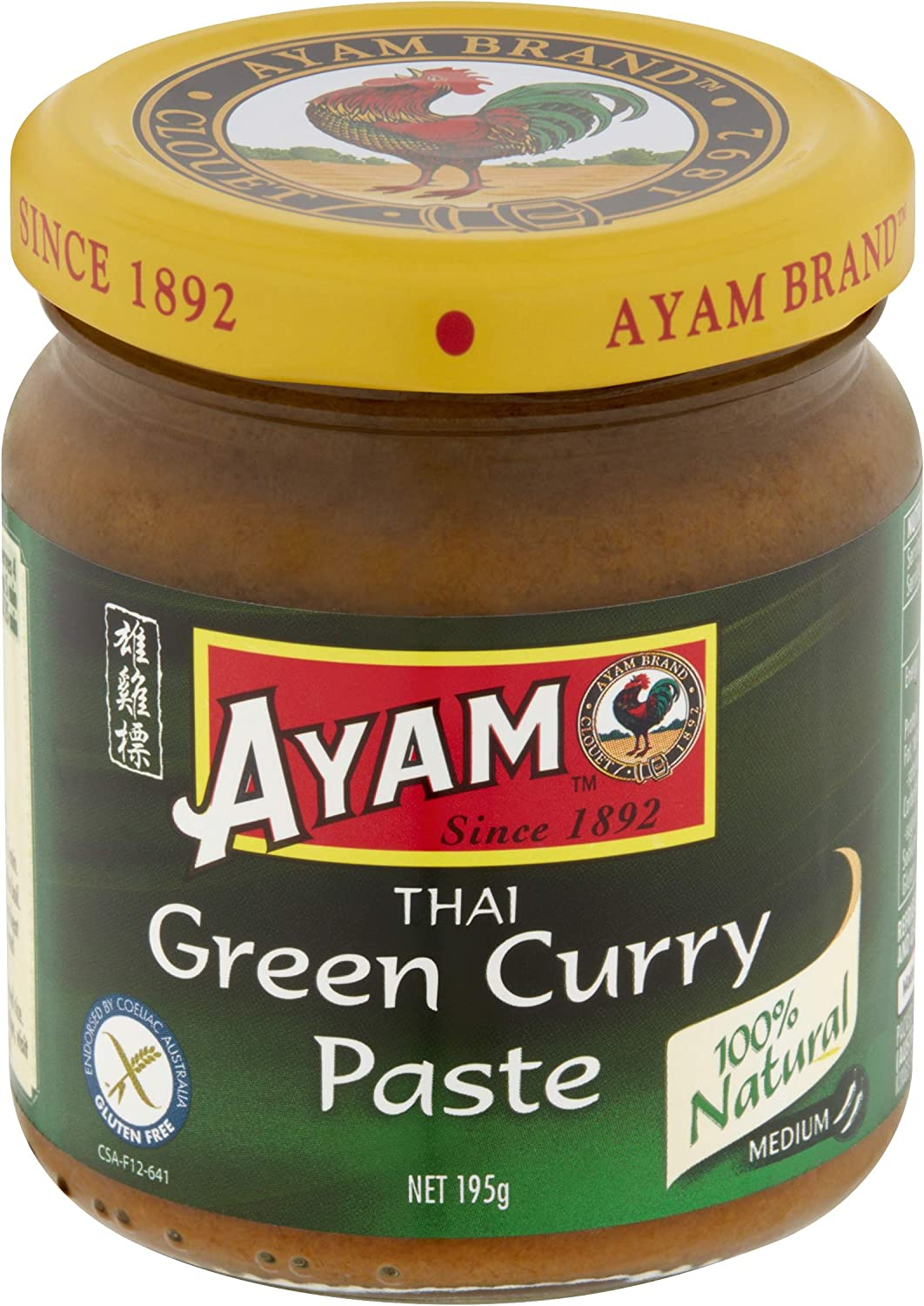 AYAM Green Curry Paste | Sweet & Spicy | Gluten, Dairy, Nut, Egg Free | Great Taste | No Additives & No Added MSG - 6 X 195G image number 2