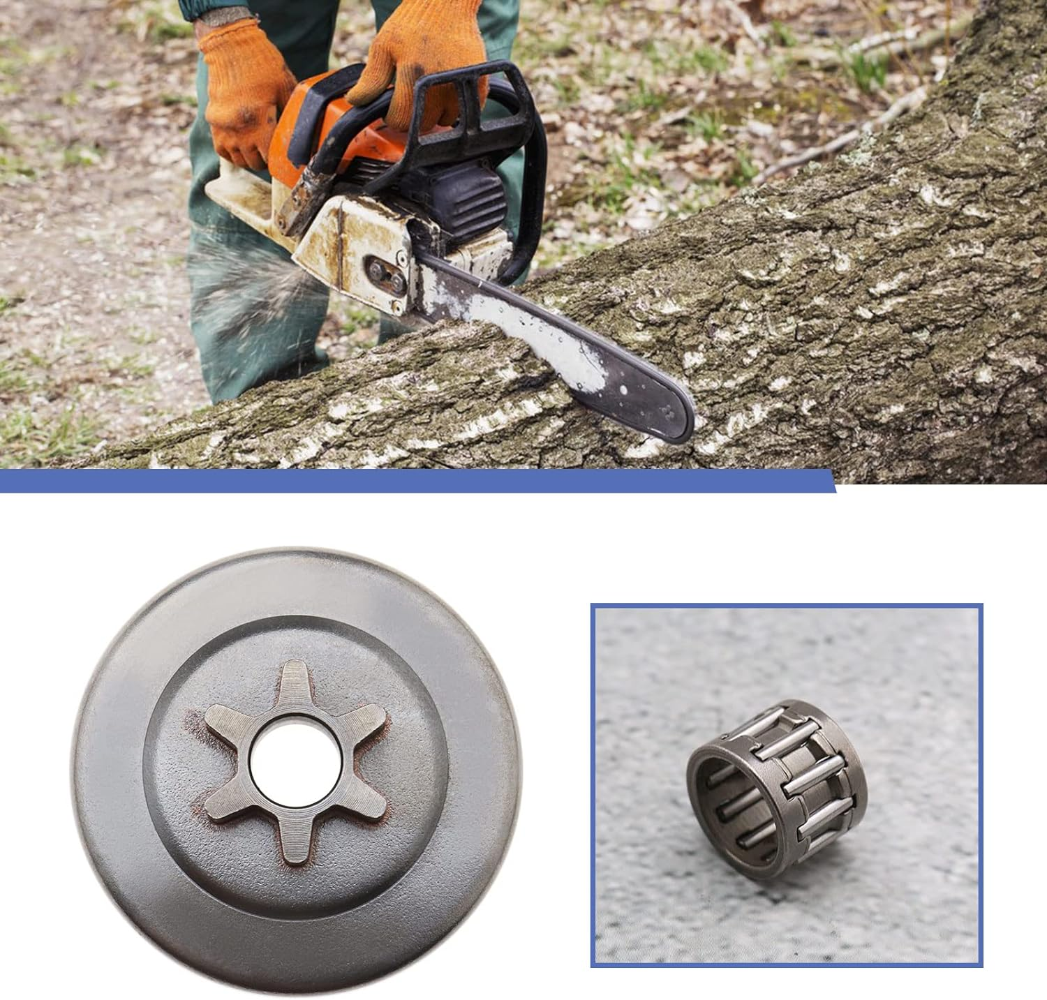 Emagtech 3/8 6T Clutch Drum Sprocket Washer E-Clip Kit Compatible with STIHL Chainsaw 017 018 021 023 025 MS170 MS180 MS210 MS230 MS250 image number 5