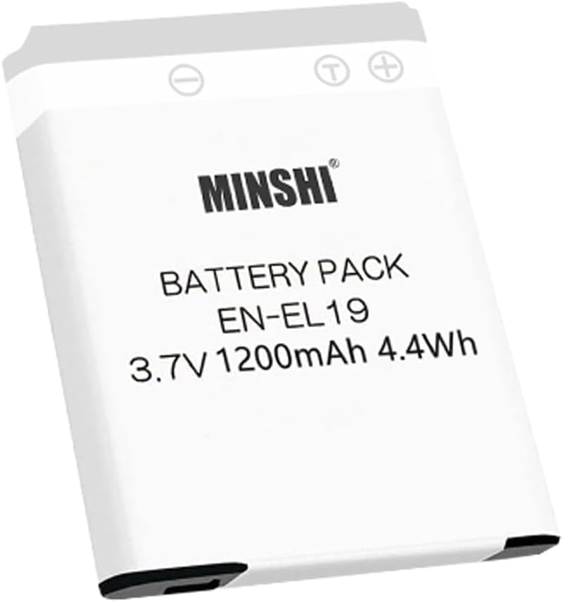 MINSHI EN-EL19 Battery Compatible with COOLPIX S4300 Coolpix S32 S33 S100 S2500 S2600 S2700 S2750 S2800 S6400 S6500 S6600 S6700 S6800 S6900 S7000 3.7V 1200Mah High Efficiency Battery image number 5