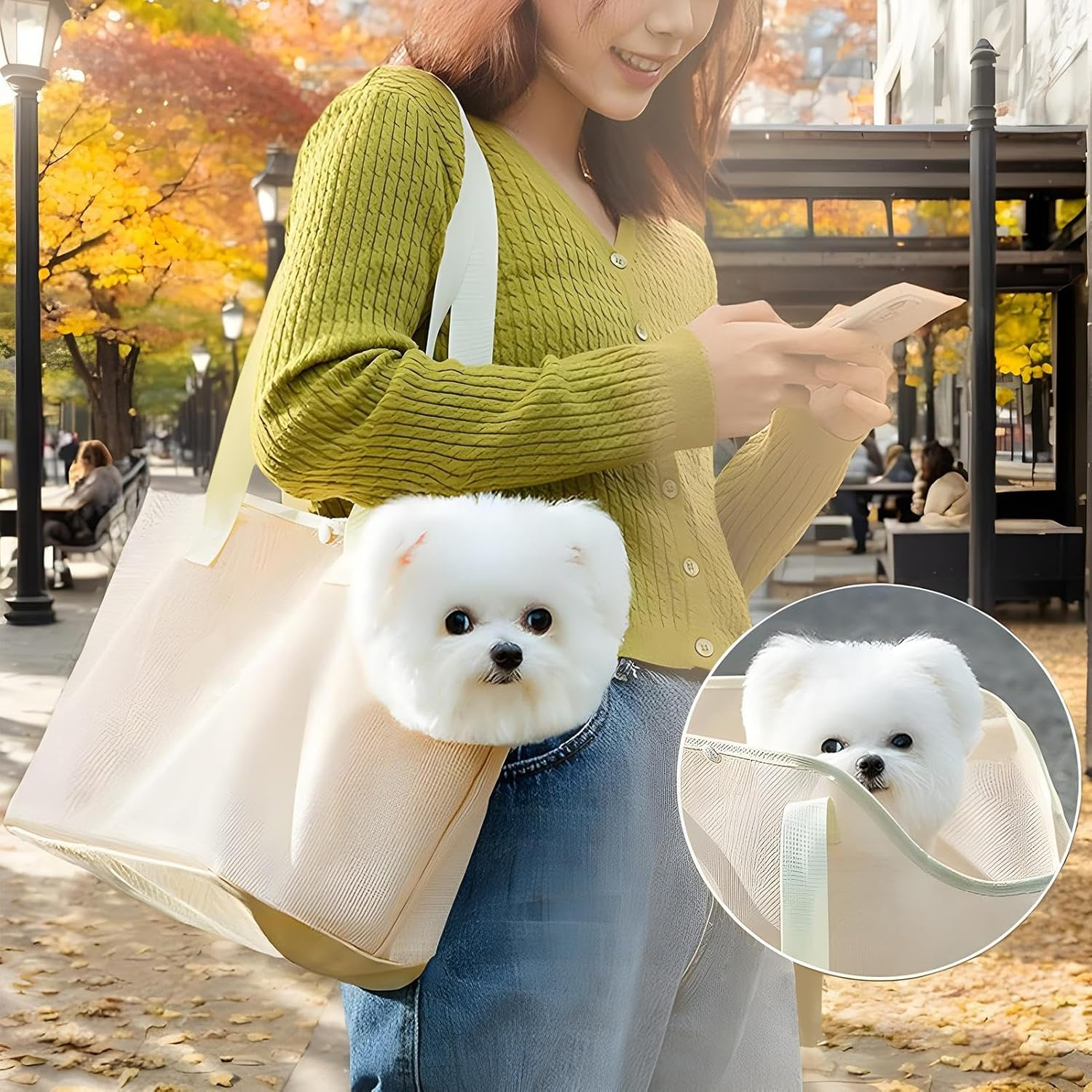 Yupeuooe Cat Carrying Bag for Walks | Portable Small Dog Carry Bag,Breathable Mesh Avoid Escaping Outing Tote Pack for Walking Lightweight - M image number 2