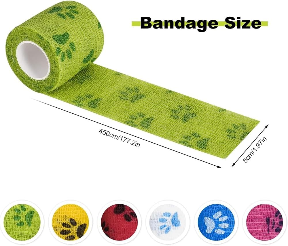 Mumoo Bear Pet Self Adhesive Bandage, Wanfoou 6 Rolls Self Adhering Bandage, Vet Wrap Bulk,Waterproof Self Adherent for Dog, Horse, Pet and Others image number 6