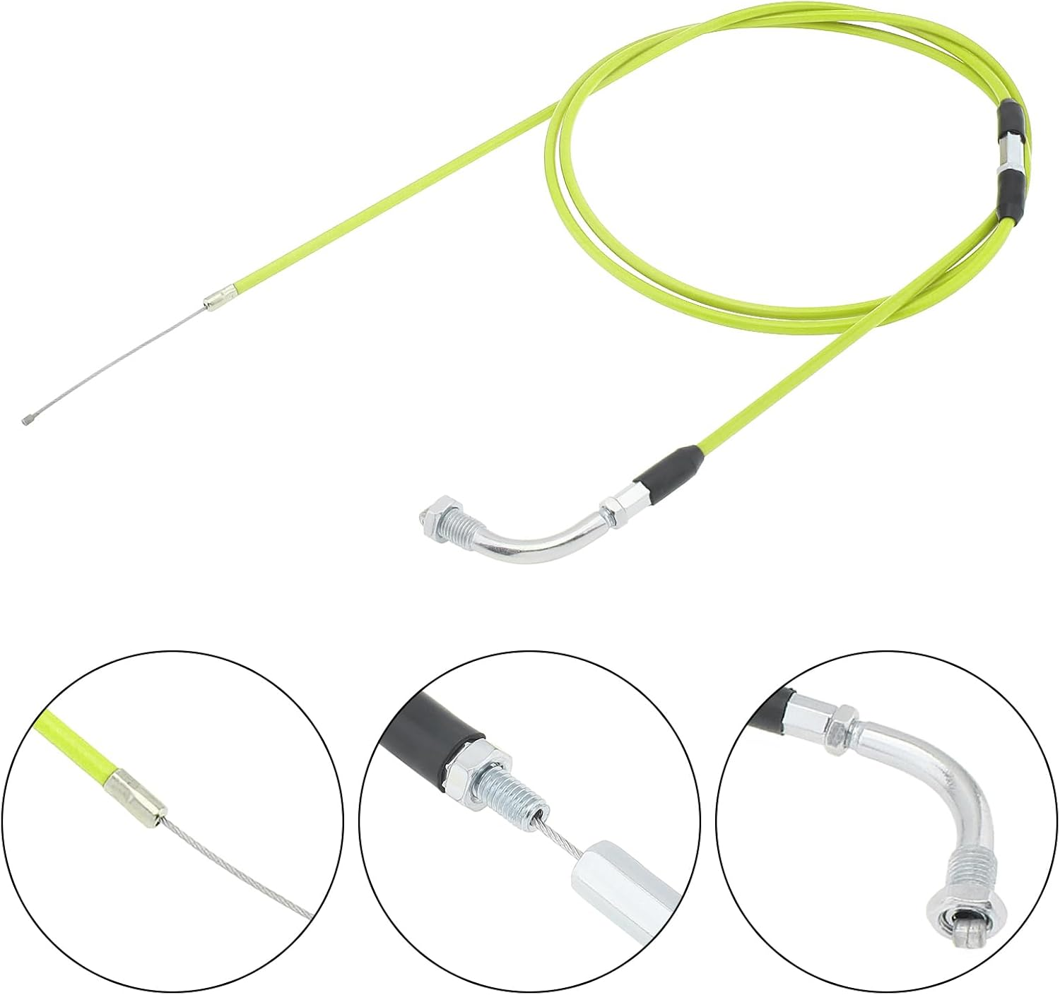 Windance 190Cm/74.8" Universal Motorcycle Refitting Throttle Cable, Adjustable Flat Slide Carburetor Throttle Cable Fit for Honda/Yamaha/Keihin GY6 Scooter ATV (Yellow) image number 4